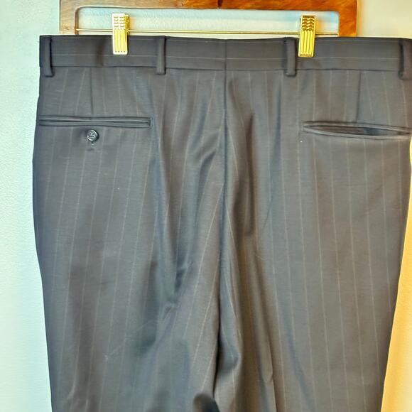 Evan Picone Pinstripe Worsted Wool 2 Piece Suit Blazer Coat Cuffed Pants 44S/W36 - Picture 8 of 16